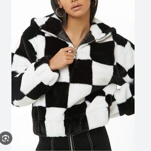 Forever 21 Monochrome Fleece Jacket